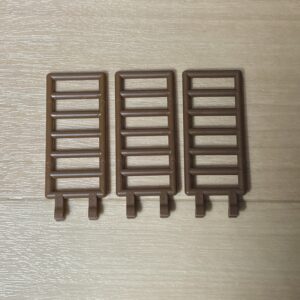 【LEGO正規品】バー 7x3 ダブルクリップ（6020）ブラウン×3