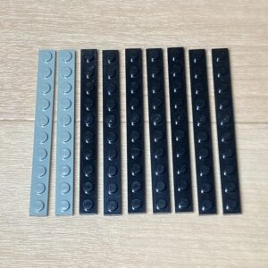 【LEGO正規品】 プレート1×10 ブラック×7 グレー×2
