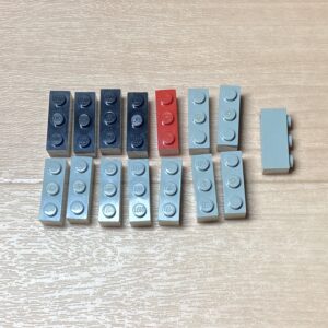 【LEGO正規品】プレート1×3 ブラック×4 レッド×1 グレー×10