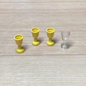 【LEGO正規品】ミニフィグ用ゴブレット(2343)イエロー×3.スケルトン×