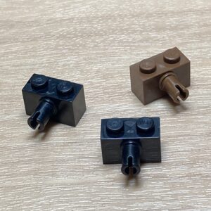 【LEGO正規品】ブロック1x2 ピン(2458)ブラック×2.ブラウン×1