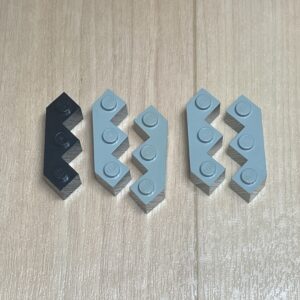 【LEGO正規品】ブロック3x3 ファセット（2462）ブラック×1 ライトグレー×4
