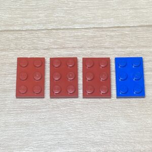 【LEGO正規品】2×3プレート（3021）レッド×3 ブルー×1