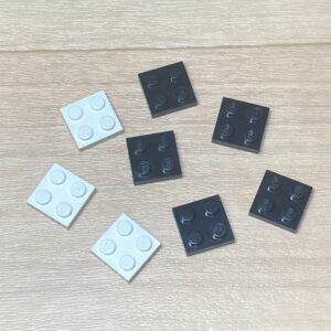 【LEGO正規品】2×2プレート（3022）ブラック×5 ホワイト×3