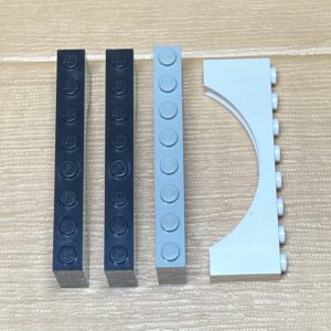 【LEGO正規品】1×8×2アーチ型ブロック（3308)ブラック×2 ライトグレー×1 ホワイト×1