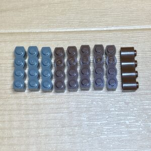 【LEGO正規品】ブロック1x4 丸太(30137)ダークグレー×3 ブラウン×6