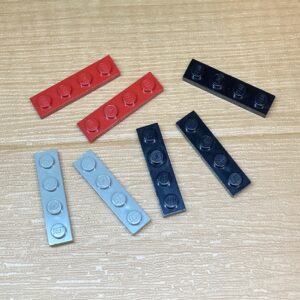 【LEGO正規品】1×4プレート ブラック×3 レッド×2 ライトグレー×2