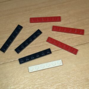 【LEGO正規品】1×6プレート ブラック×3 レッド×3 ホワイト×1