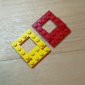 【LEGO正規品】4×4 フレームブロック 穴あき中央2×2 レッド×1  イエロー×1