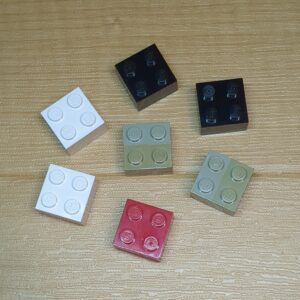 【LEGO正規品】2×2ブロック(3003)ライトグレー×2 ブラック×2 ホワイト×2 レッド×1