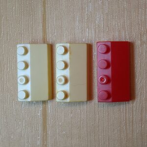 【ブロック玩具】カワダブロック  蒸気機関車（SL）ボイラー部分、運転席（キャブ）の屋根パーツ ホワイト×2 レッド×1