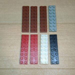 【ブロック玩具】カワダブロック  2×8プレート ホワイト×1 レッド×2 ブラウン×3 ライトグレー×1 ブラック×1