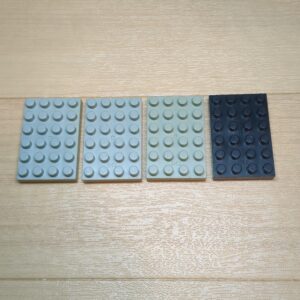 【ブロック玩具】カワダブロック  4×6プレート ライトグレー×3 ブラック×1