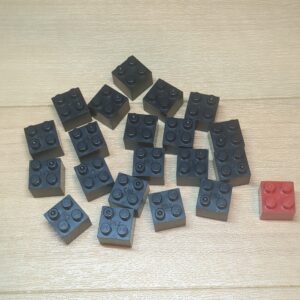【ブロック玩具】カワダブロック 2×2ブロック ブラック×20 レッド×1