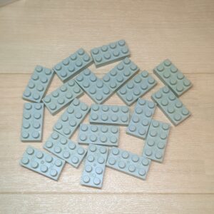 【ブロック玩具】カワダブロック 2×4プレート ライトグレー×19