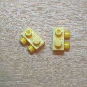【ブロック玩具】カワダブロック ヒンジパーツ（凸側)イエロー×2