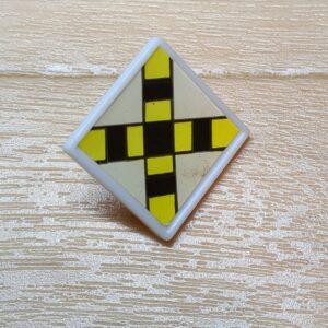 【ブロック玩具】カワダブロック 踏切標識（クロスマーク）パネル ホワイト×1