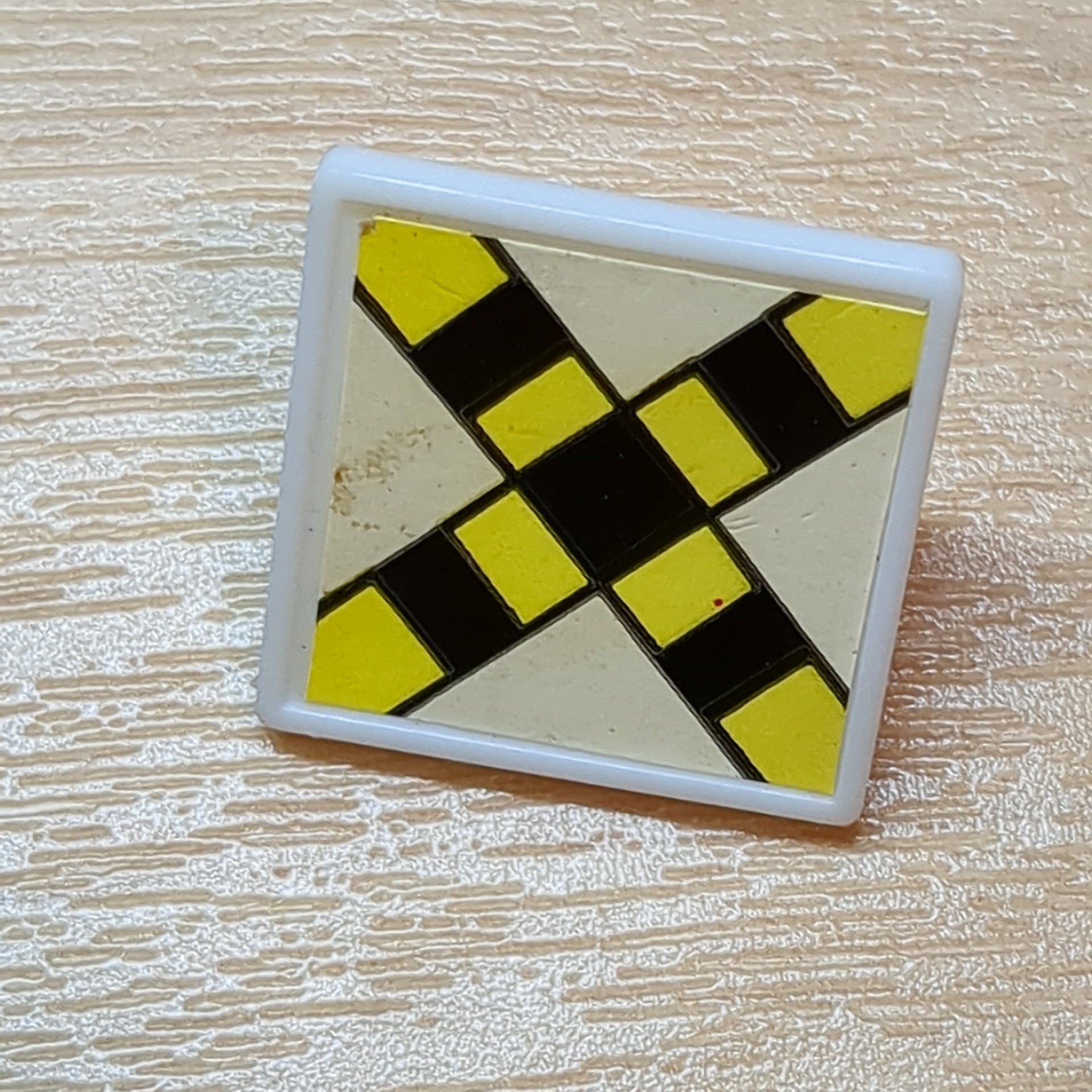 【ブロック玩具】カワダブロック 踏切標識(クロスマーク)パネル ホワイト×1 - 画像 (2)