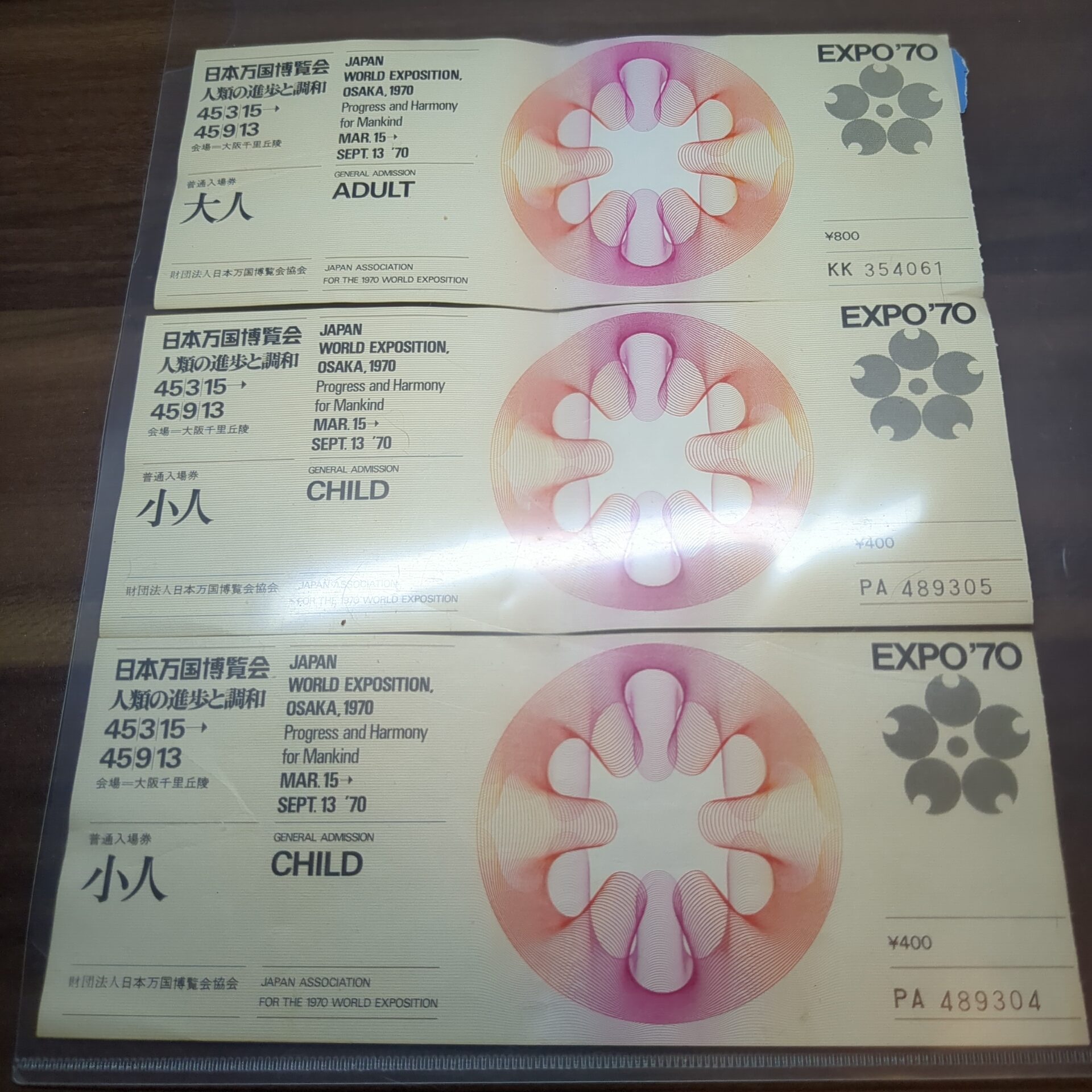 【1970年大阪万国博覧会】使用済み切手大人×1小人×2