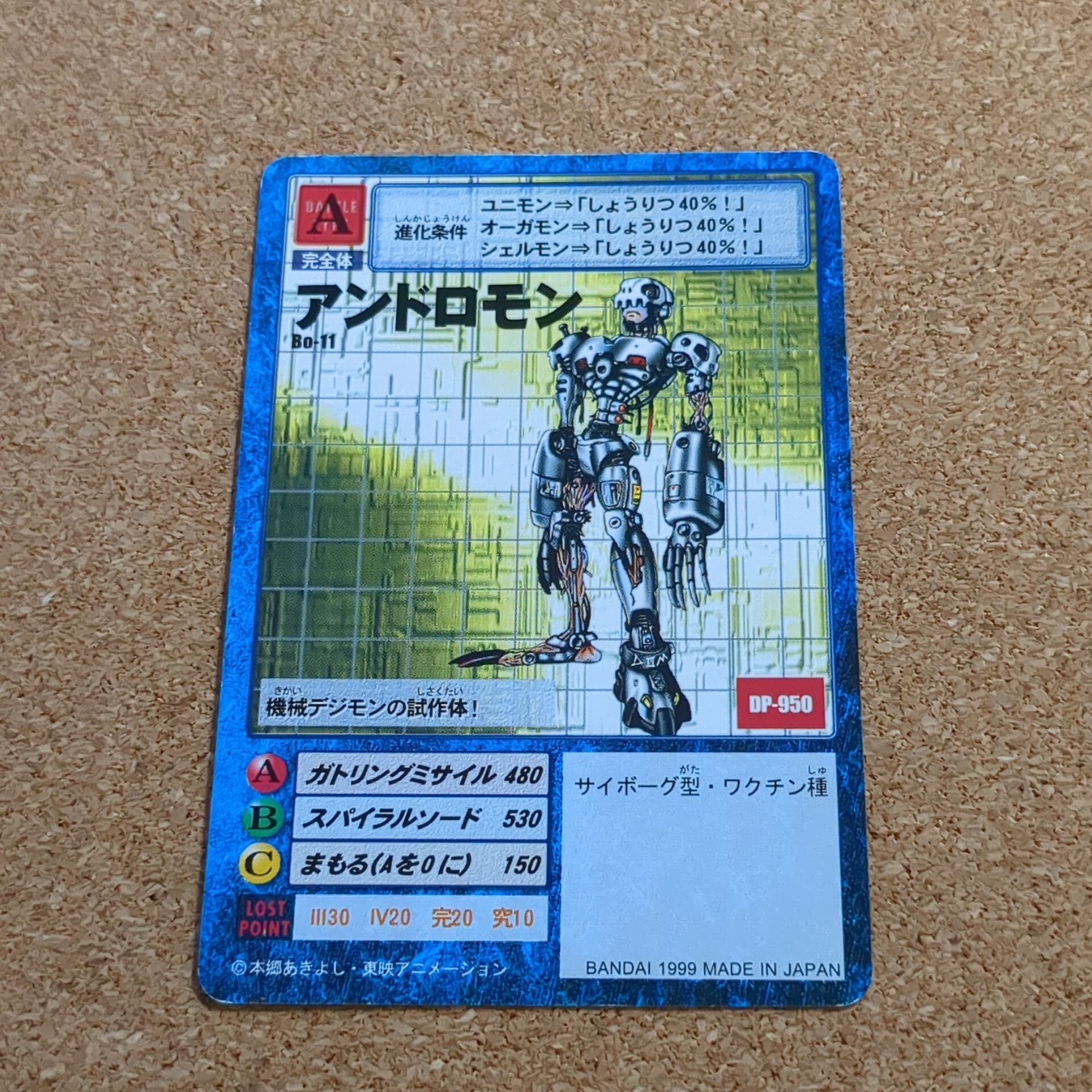 旧デジタルモンスターカード【Bo-11 アンドロモン 1999】